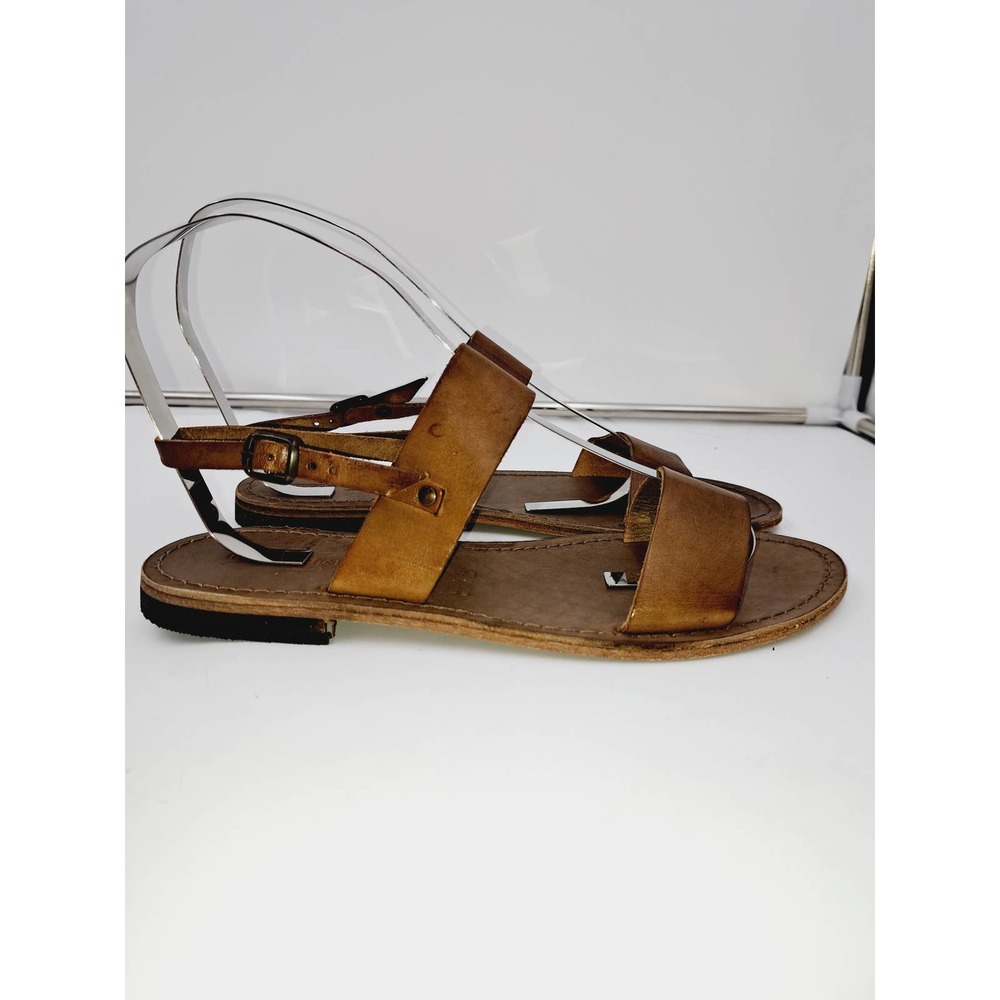 Modern Fiction Brown Women's Slingback Strap Sandal Made In Italy 10